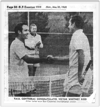 Whitney, Raul Contreras<br>Tiburon Tournament 1968<br>Contreras was a Mexican Davis Cupper